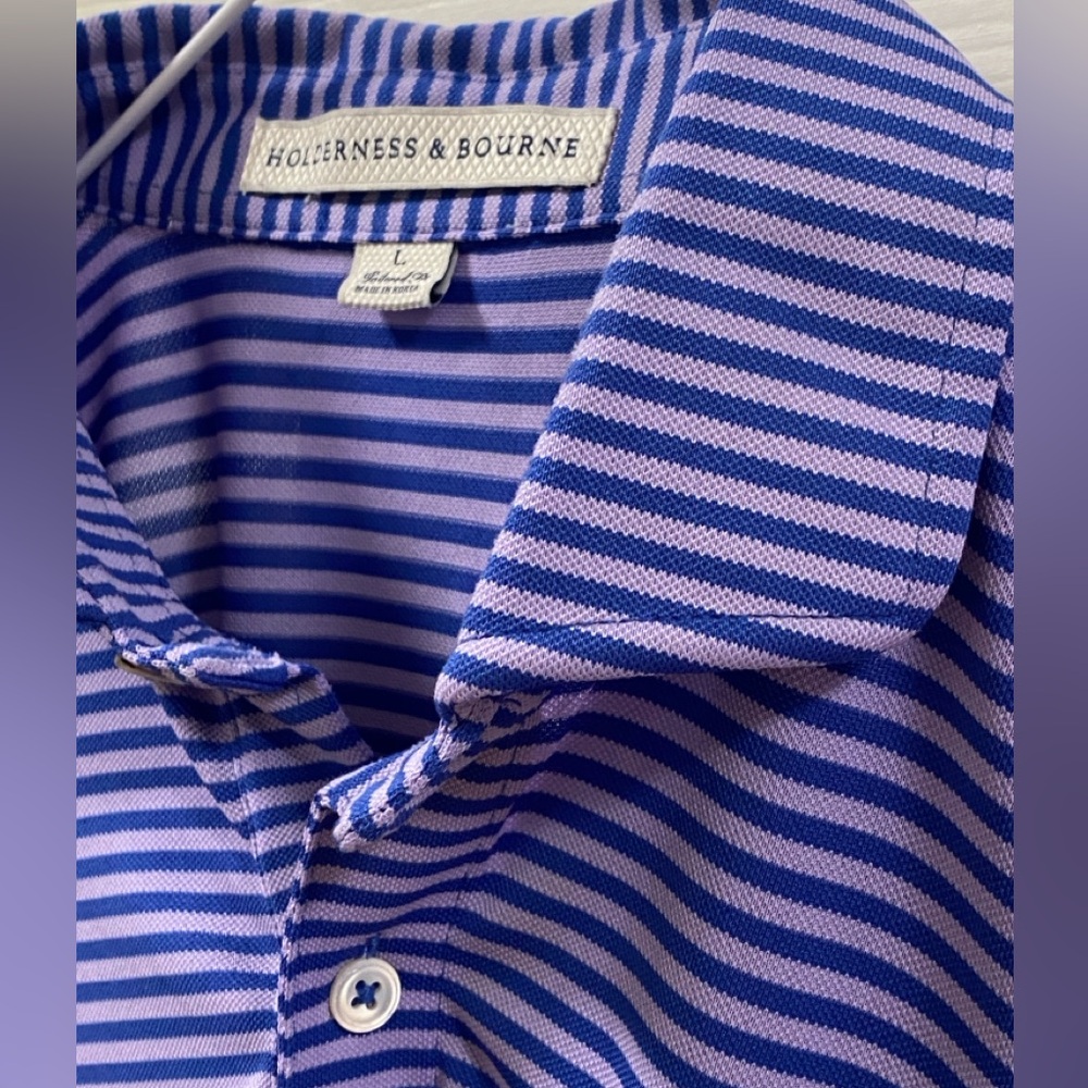 Hollerness & Bourne Classic Blue Striped Polo